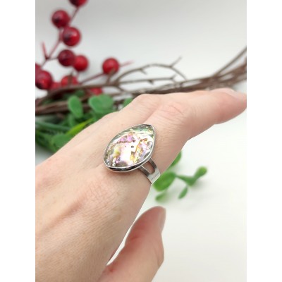 Кольцо с халиотисом (перламутром)