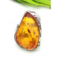 Кольцо с коньячным бернитом (сплав смол и янтаря)