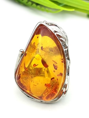 Кольцо с коньячным бернитом (сплав смол и янтаря)