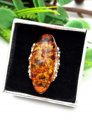 Кольцо с коньячным бернитом (сплав смол и янтаря)