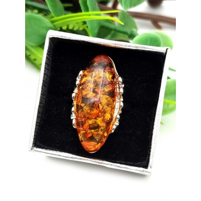 Кольцо с коньячным бернитом (сплав смол и янтаря)