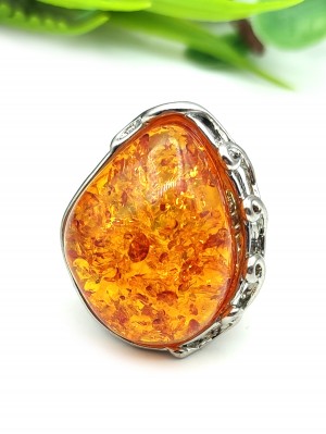 Кольцо с коньячным бернитом (сплав смол и янтаря)