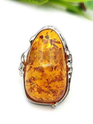 Кольцо с коньячным бернитом (сплав смол и янтаря)