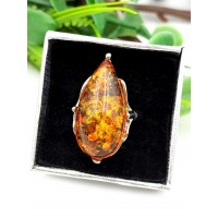 Кольцо с коньячным бернитом (сплав смол и янтаря)