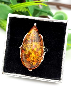 Кольцо с коньячным бернитом (сплав смол и янтаря)