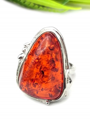 Кольцо с коньячным бернитом (сплав смол и янтаря)