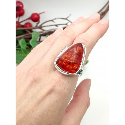 Кольцо с коньячным бернитом (сплав смол и янтаря)