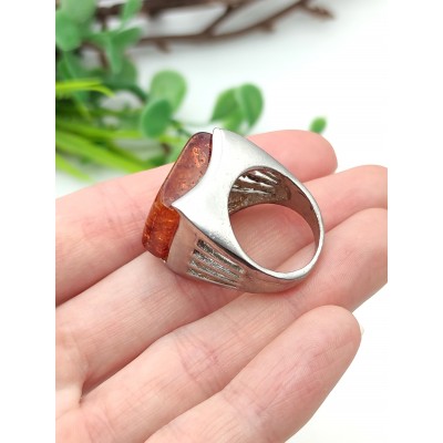 Кольцо с коньячным бернитом (сплав смол и янтаря)