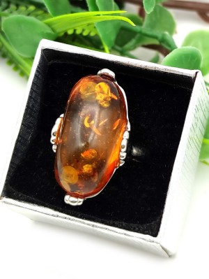 Кольцо с коньячным бернитом (сплав смол и янтаря)