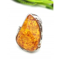 Кольцо с коньячным бернитом (сплав смол и янтаря)