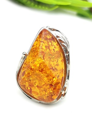 Кольцо с коньячным бернитом (сплав смол и янтаря)