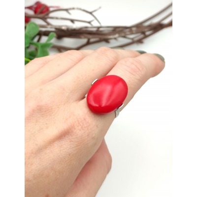 Кольцо с кораллом