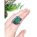 Кольцо с малахитом (синтетическим)