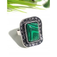 Кольцо с малахитом (синтетическим)