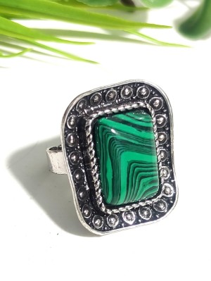 Кольцо с малахитом (синтетическим)