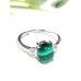 Кольцо с натуральным малахитом