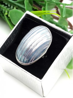 Кольцо с голубым перламутром