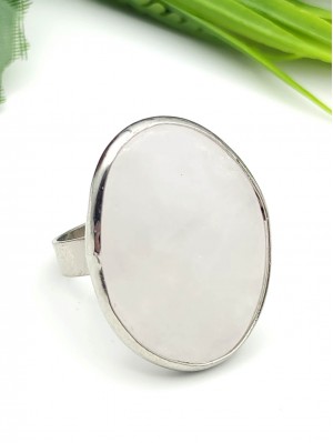 Кольцо с розовым кварцем