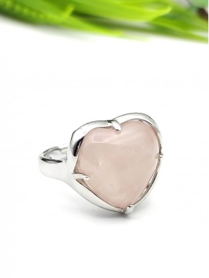 Кольцо с розовым кварцем
