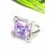 Кольцо с сиреневым фианитом