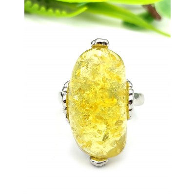 Кольцо с жёлтым бернитом (сплав смол и янтаря)