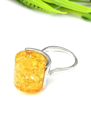 Кольцо с жёлтым бернитом (сплав смол и янтаря)