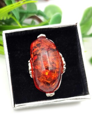 Кольцо с коньячным бернитом (сплав смол и янтаря)