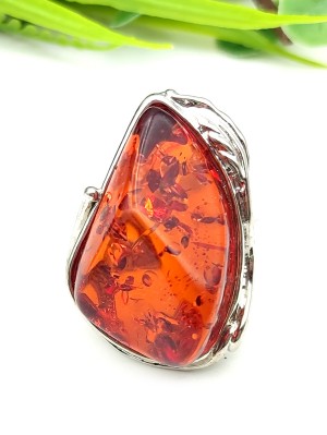 Кольцо с коньячным бернитом (сплав смол и янтаря)