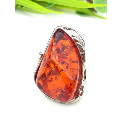 Кольцо с коньячным бернитом (сплав смол и янтаря)