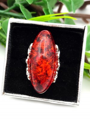 Кольцо с коньячным бернитом (сплав смол и янтаря)