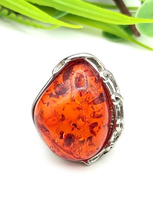 Кольцо с коньячным бернитом (сплав смол и янтаря)