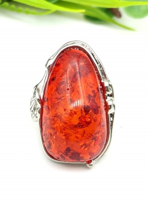 Кольцо с коньячным бернитом (сплав смол и янтаря)