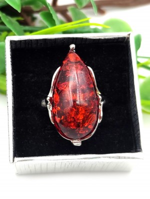 Кольцо с коньячным бернитом (сплав смол и янтаря)