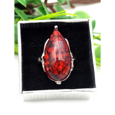 Кольцо с коньячным бернитом (сплав смол и янтаря)