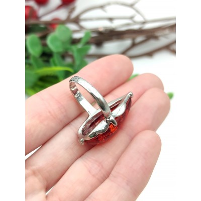 Кольцо с коньячным бернитом (сплав смол и янтаря)