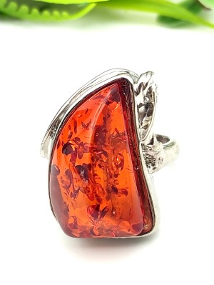 Кольцо с коньячным бернитом (сплав смол и янтаря)