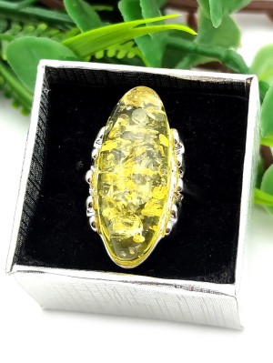 Кольцо с жёлтым бернитом (сплав смол и янтаря)