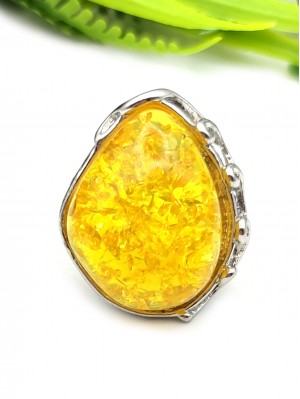 Кольцо с жёлтым бернитом (сплав смол и янтаря)