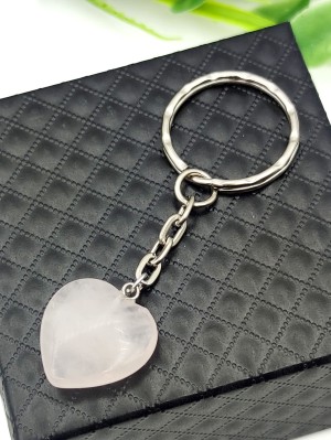 Брелок сердечко из розового кварца