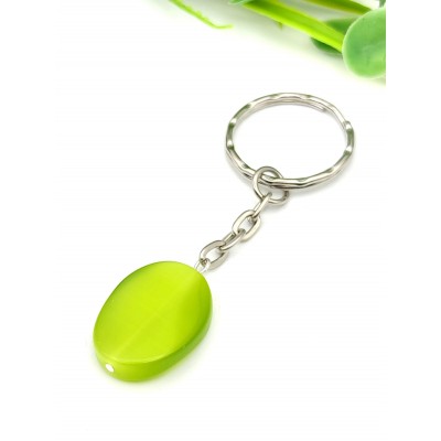 Брелок с зеленым кошачьим глазом