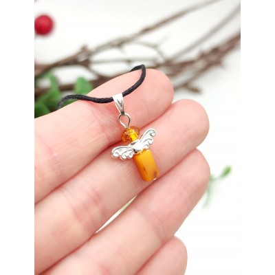 Подвеска Ангел из медового и коньячного янтаря