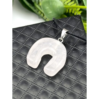 Подвеска Подкова из розового кварца