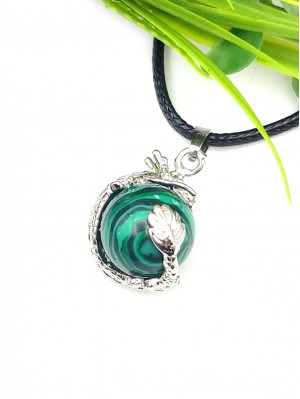 Подвеска Дракон с малахитом (синтетическим)