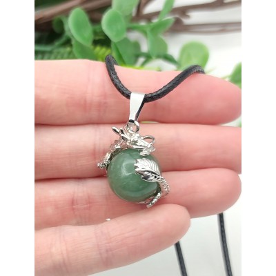 Подвеска Дракон с зеленым авантюрином