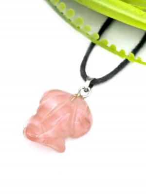 Подвеска Лягушка из черри-кварца