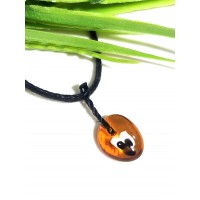 Подвеска Мышка из коньячного янтаря