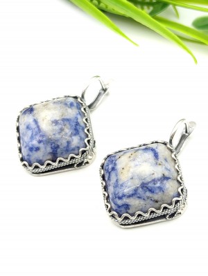 Серьги посеребренные из содалита