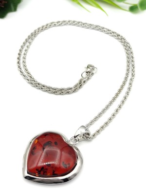 Подвеска сердечко с бернитом (сплав смол и янтаря)