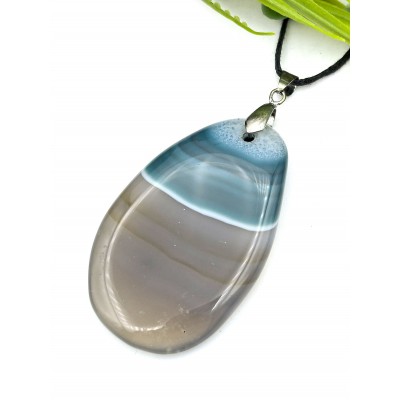 Подвеска из серо-голубого агата