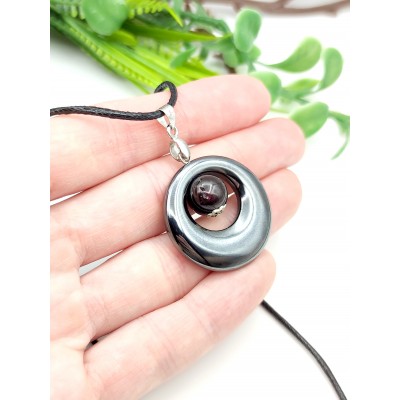 Подвеска из гематита и граната